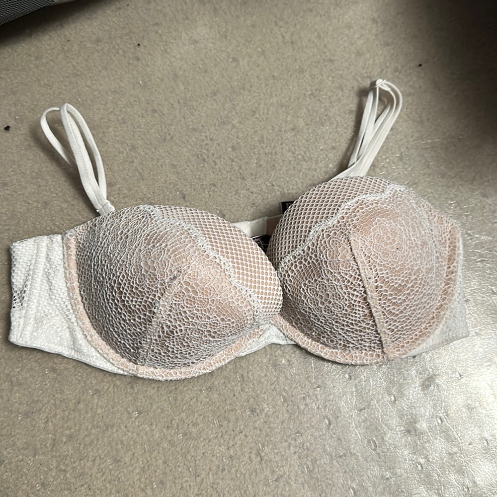 White/Nude mesh. Victoria’s Secret multi way very sexy bra.